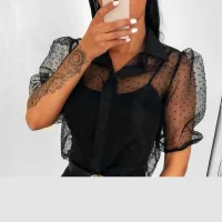 High Quality See-Through Chiffon Shirt