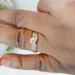 Stone Crusted Gold Wedding Ring